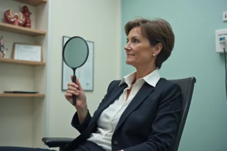 Femme d'âge moyen dans un cabinet médical moderne