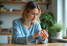 Conseils essentiels pour éviter les huiles à ne pas inhaler : précautions et risques Femme examinant une bouteille d'huile essentielle à la maison
