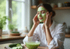 Soin visage : Recette soin concombre, étapes faciles à réaliser Femme appliquant un masque de concombre sur le visage