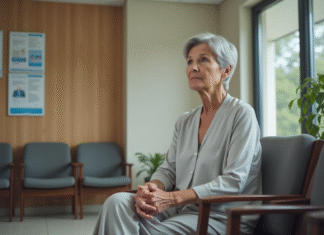 Personnes à éviter pour le traitement HIFU : découvrez qui ne devrait pas le recevoir ! Femme mature assise dans une salle d'attente moderne