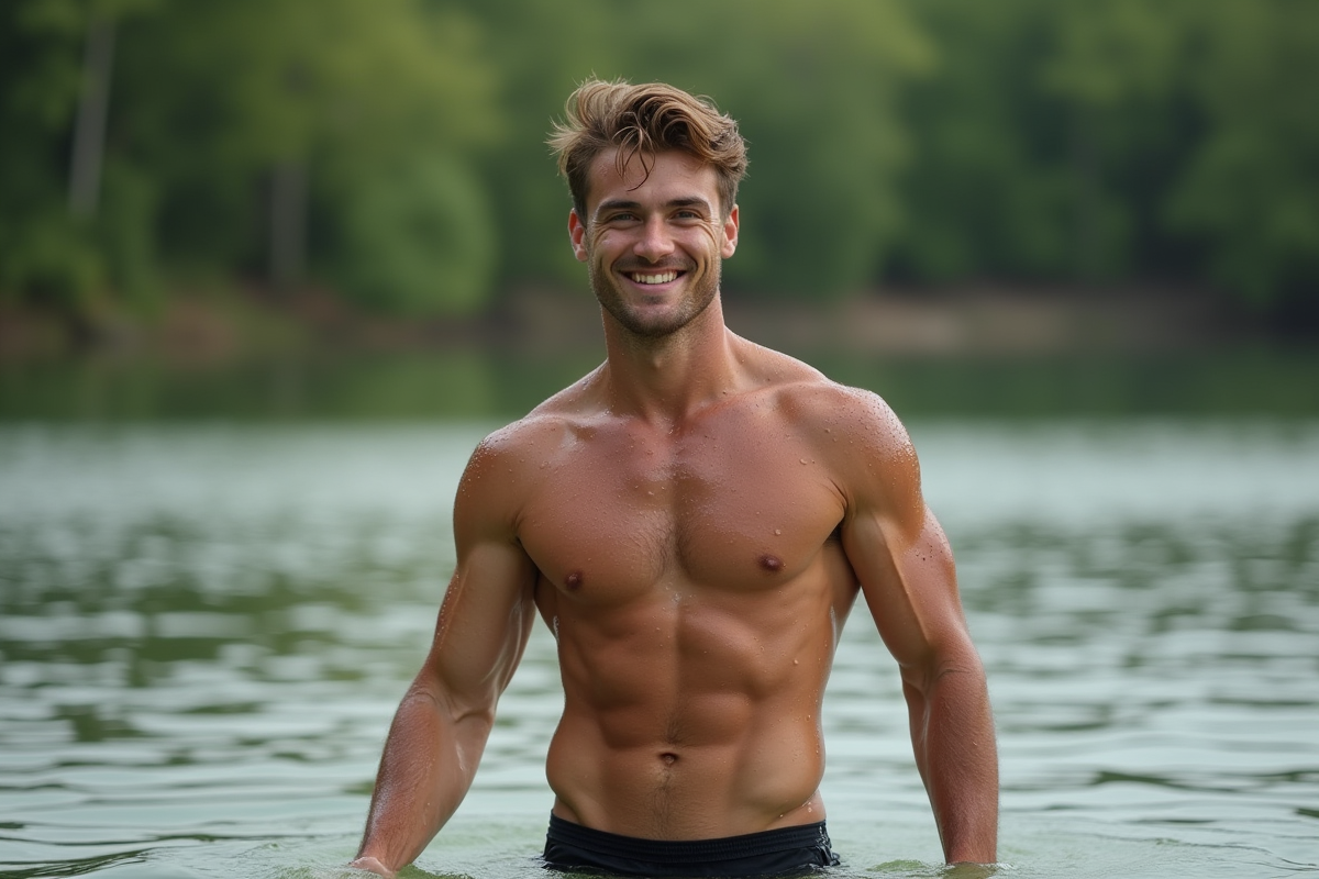 Jeune homme sortant d